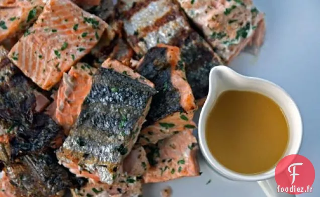 Dîner ce soir : Saumon avec Vinaigrette aux Agrumes