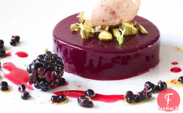 Gelée De Miel, Prune Et Mûre Avec Sorbet Aux Prunes