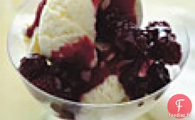 Crème de Citron Meyer Surgelée à la Sauce aux Mûres