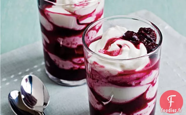 Yogourt Grec avec Sauce Noire Chaude et Myrtille