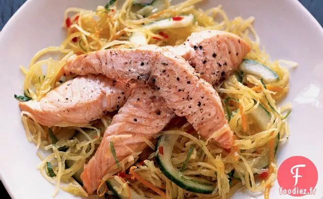 Saumon Rôti avec Salade Spaghetti-Courge