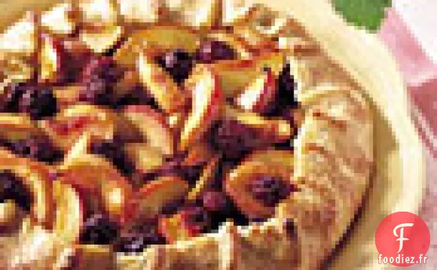 Crostata Rustique à la Nectarine et à la Mûre avec Croûte de Semoule de Maïs
