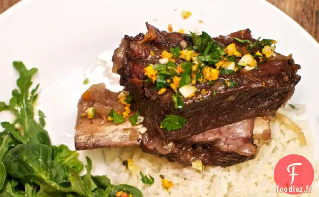 Côtes Levées Flambées À La Gremolata Orange Sanguine