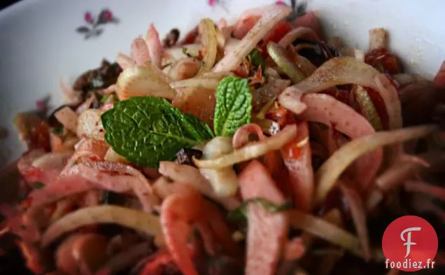 Salade Algérienne au Coucher du Soleil (Oranges sanguines, Fenouil et Olives Noires)
