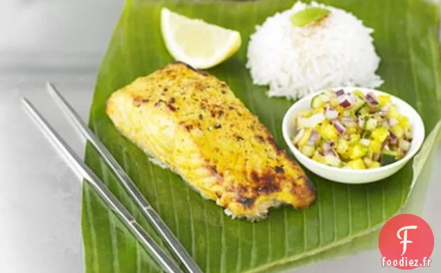 Saumon Tandoori Au Chutney Épicé De Mangue Et De Concombre