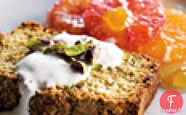 Gâteau Aux Pistaches Et Amandes Avec Salade D'Orange