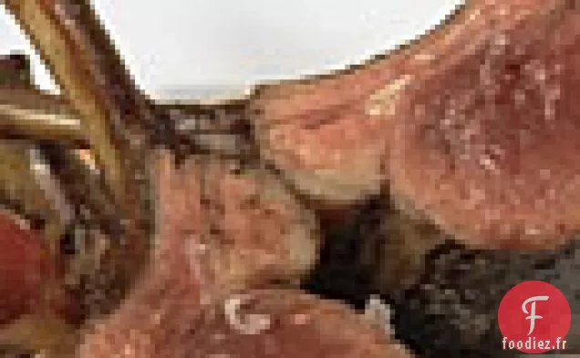 Carré d'agneau Enrobé d'épices pour deux avec Roquette, Avocat et Salade d'Orange Sanguine