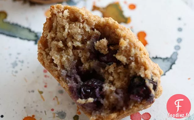 Muffins à la Compote de Pommes aux Bleuets à l'avoine