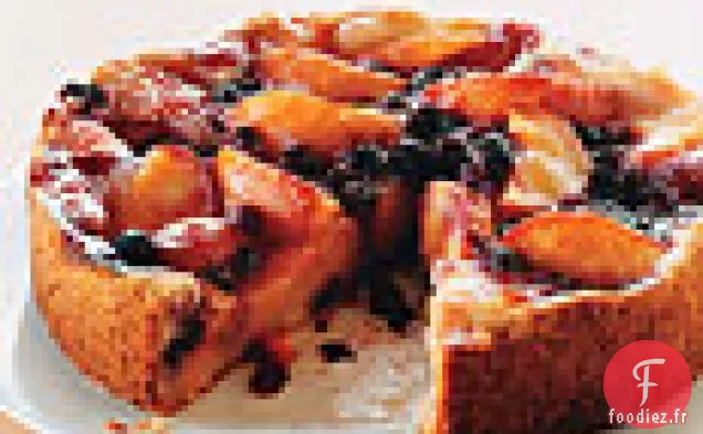 Gâteau aux Pêches Et aux Myrtilles