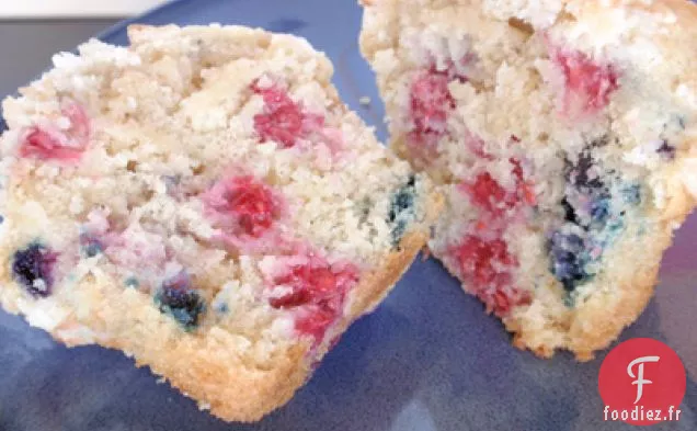 Muffins Streusel aux Myrtilles et Framboises