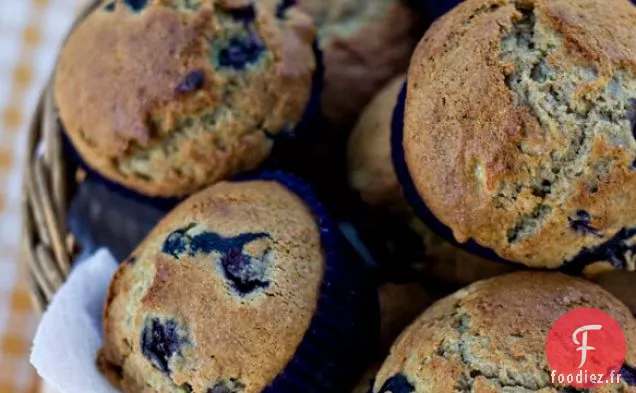 Petit-déjeuner Muffins aux Bleuets et aux Bananes