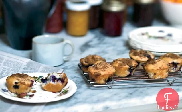 Muffins à la Crème Sure aux Myrtilles