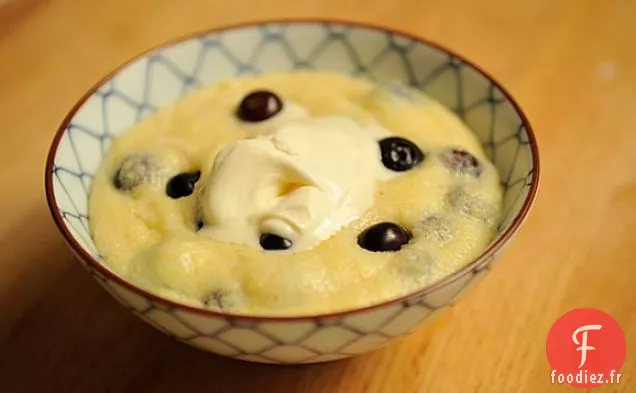 Polenta au Petit déjeuner aux Amandes et aux Myrtilles