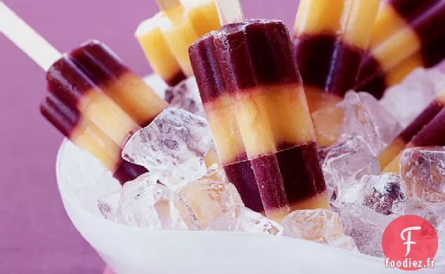 Sucettes glacées à la Tequila aux Bleuets et aux Pêches
