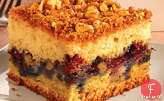 Gâteau au Café Streusel aux Myrtilles