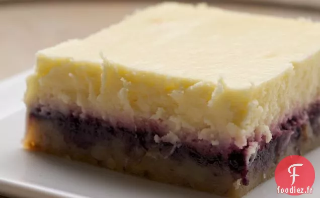 Barres de Gâteau au Fromage au Citron Et aux Myrtilles