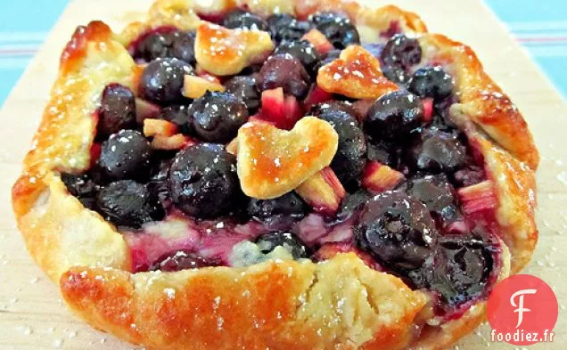 Galettes de Fromage à la Crème aux Myrtilles Et à la Rhubarbe