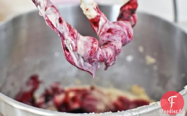 Cupcakes Aux Bleuets Rôtis Avec Glaçage Au Fudge Au Chocolat