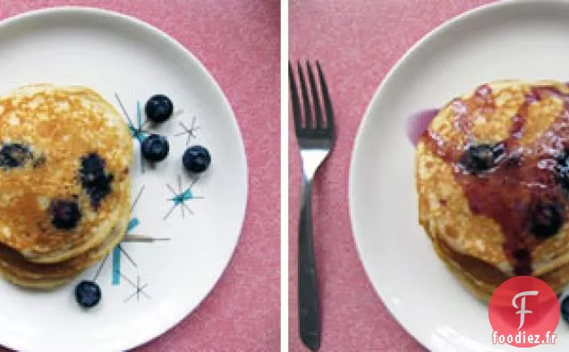 Crêpes de Blé Entier au Yogourt aux Myrtilles