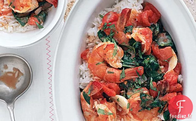 Scampis aux Crevettes aux Épinards