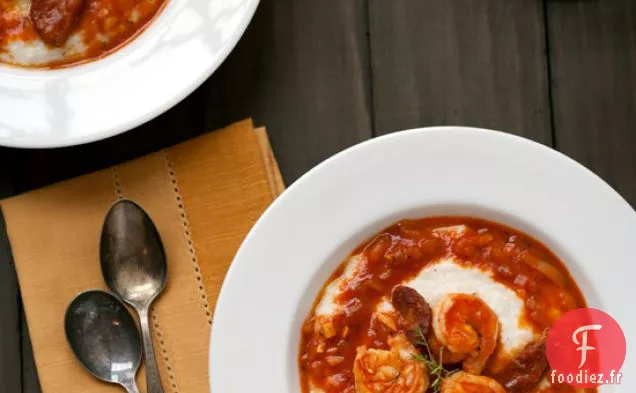 Crevettes et Gruau Façon Étouffée
