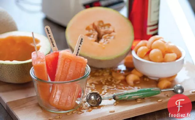 Recette de Pop de Glace au Cantaloup et au Campari