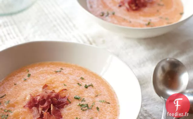 Soupe De Melon Au Prosciutto Croustillant