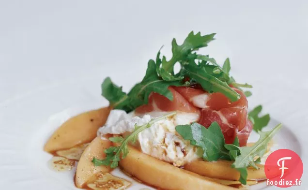Salade de Cantaloup et Prosciutto avec Vinaigrette au Vin de Glace