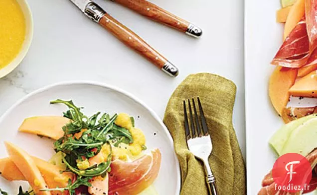 Salade de Prosciutto et Melon avec Vinaigrette au Cantaloup