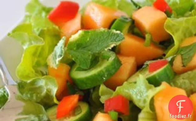 Salade De Cantaloup Aux Épinards À La Menthe