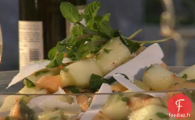Salade de Melon Épicée à la Menthe et à la Ricotta Salata