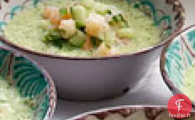 Gaspacho de Concombre aux Crevettes et au Melon
