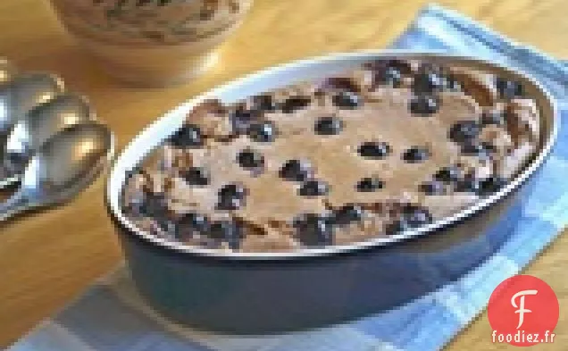 Pouding à l'Avoine au petit déjeuner aux Bleuets au four