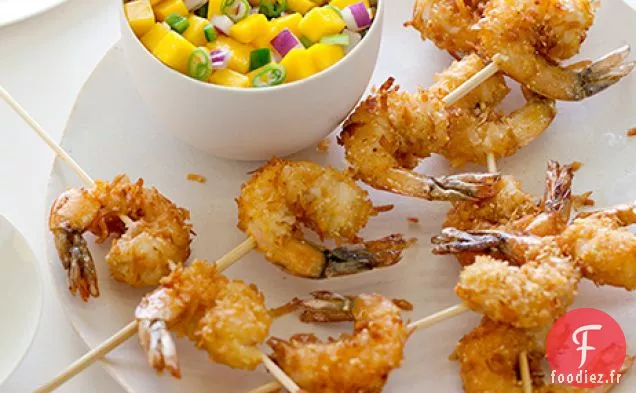 Crevettes À La Noix De Coco Avec Salsa À La Mangue