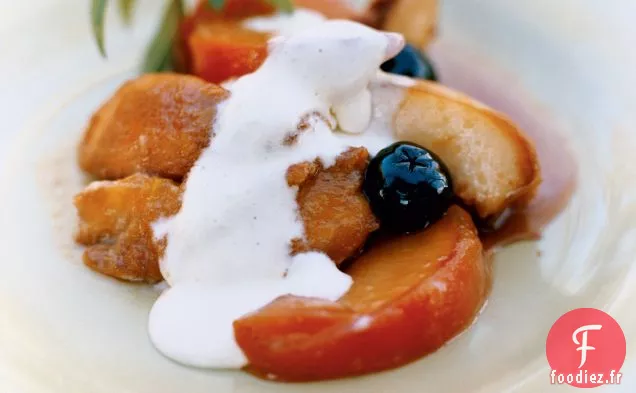 Pêches Rôties, Nectarines et Cerises au Sabayon