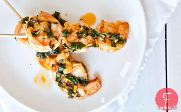 Crevettes au beurre Sriracha