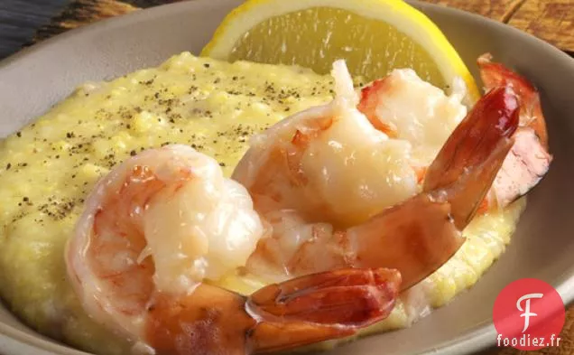 Crevettes Pochées Au Beurre Avec Gruau