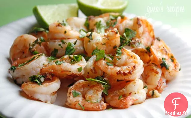 Crevettes à la Coriandre et au Citron Vert