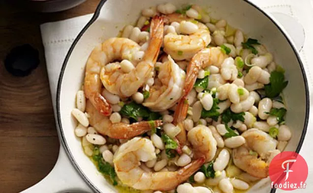 Crevettes Citronnées aux Haricots Blancs et Couscous