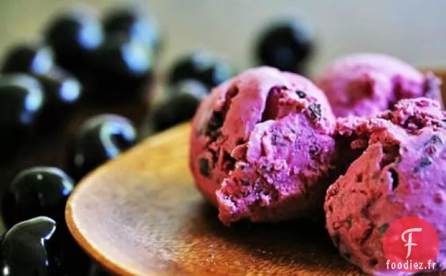 Glace Aux Cerises Aux Pépites De Chocolat