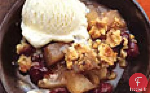 Croquant aux Poires et Cerises Séchées avec Streusel aux Noix de Muscade