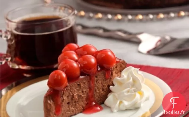 Gâteau Au Fromage Fudgy À La Sauce Aux Cerises