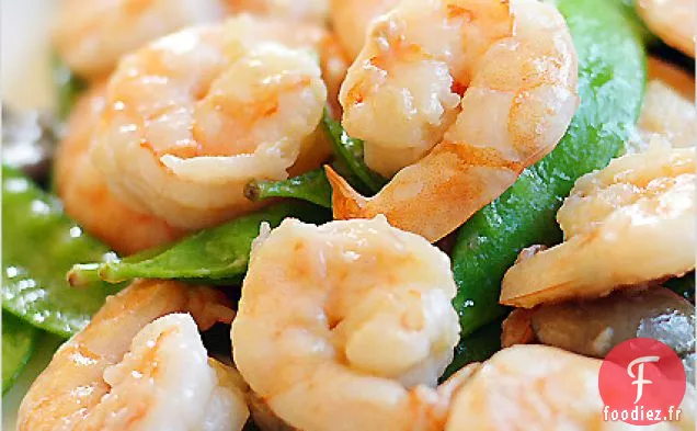 Crevettes aux Pois Mange-tout