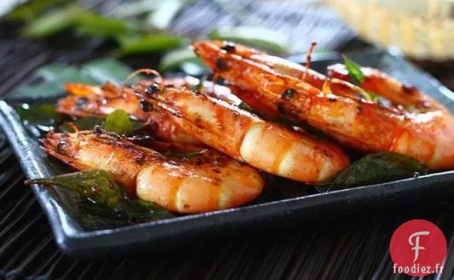 Crevettes Aux Feuilles De Curry