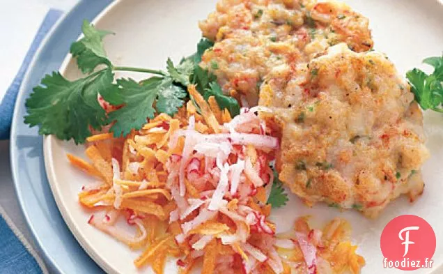 Gâteaux de Crevettes à la Salade de Carottes