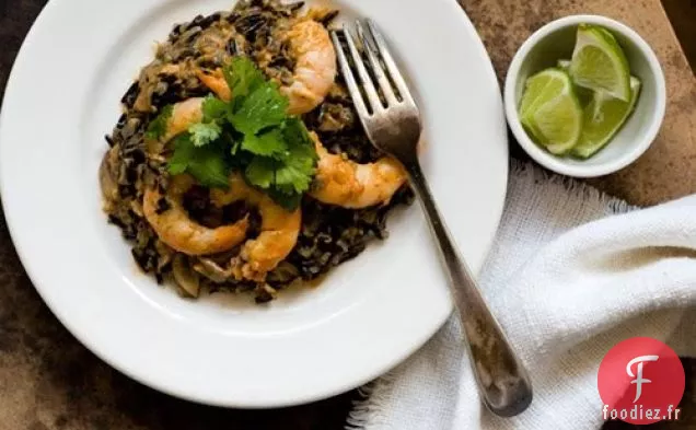 Crevettes chipotle crémeuses aux champignons et riz sauvage