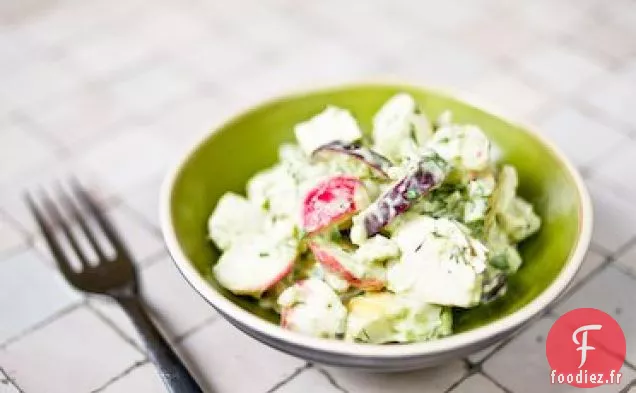 Salade De Poulet Et Radis Avec Vinaigrette Crémeuse À L'Avocat