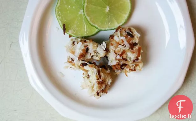 Bouchées Crémeuses Au Citron Vert Et À La Truffe De Noix De Coco