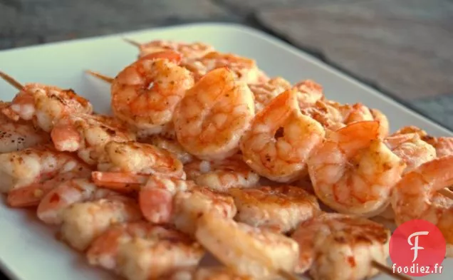 Crevettes Grillées De Papa À La Mangue Et À La Papaye