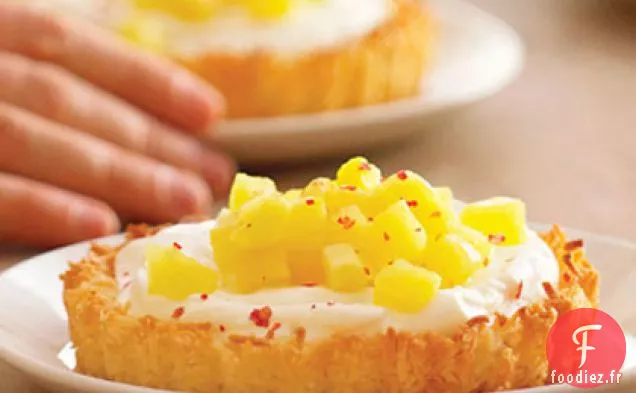 Tartelettes à la Noix de Coco à l'Ananas Poché et Crème de Mascarpone